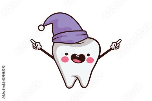 Cute Teeth Character Illustration