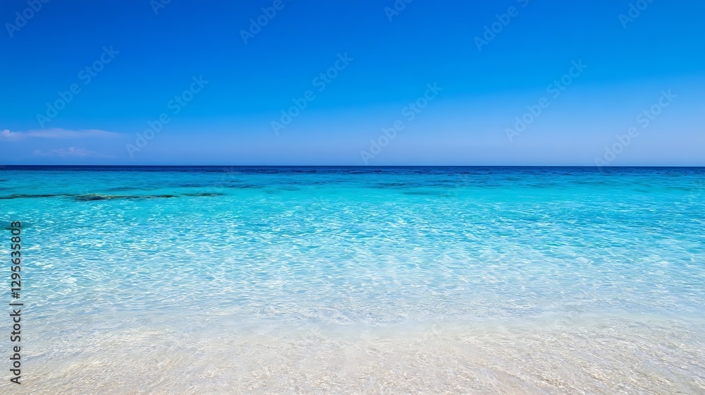 Serene tropical beach with azure waters and clear skies inviting relaxation and tranquility in paradise : Generative AI Serene tropical beach with azure waters and clear skies inviting relaxation and tranquility in paradise : Generative AI