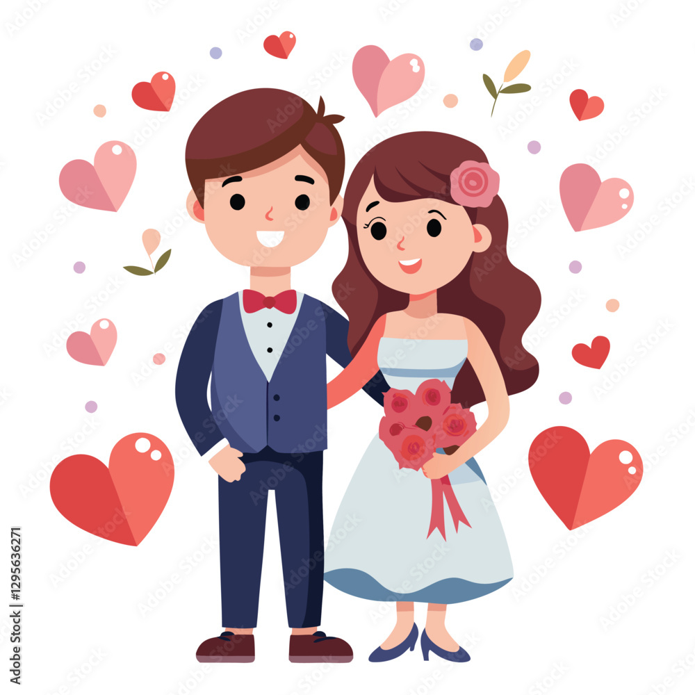 Couple couple together in happy valentines day Couple couple together in happy valentines day