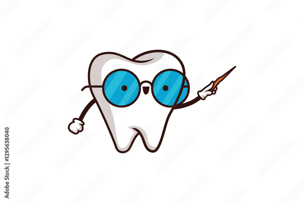 Fototapeta premium Cute Teeth Character Illustration