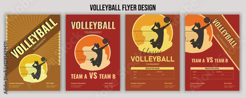 Volleyball Tournament Flyer Template  Championship Sports Event Poster Design Editable EPS for Game Night and Athletic Club Promotion  Perfect for Stock Market Uploads and Easy Customization