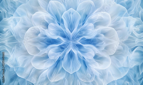 Ethereal Blue Floral Design with Delicate Petal Patterns