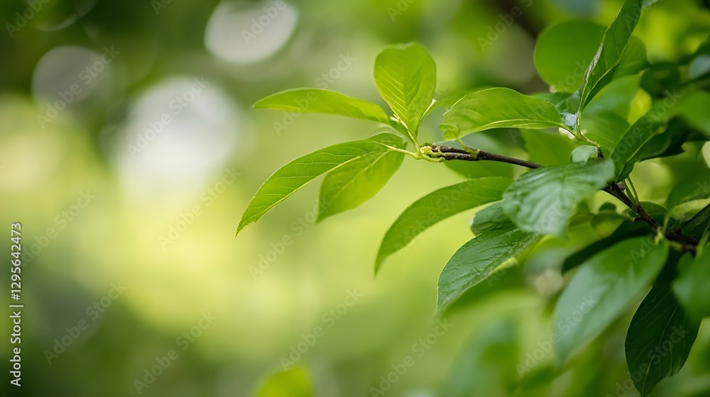 Close up of vibrant green leaves showcasing fresh foliage in a sunny natural background : Generative AI Close up of vibrant green leaves showcasing fresh foliage in a sunny natural background : Generative AI