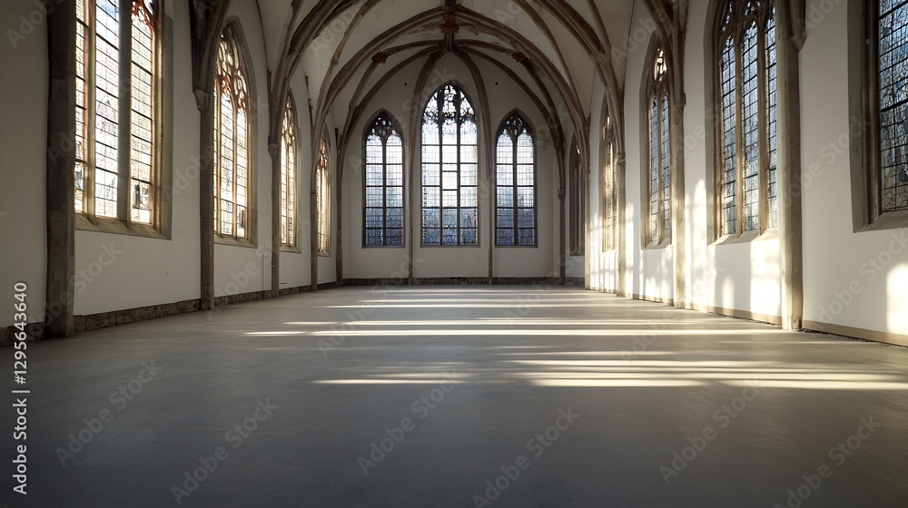 Spacious Historic Interior of Beautiful Church with Stunning Architecture : Generative AI Spacious Historic Interior of Beautiful Church with Stunning Architecture : Generative AI