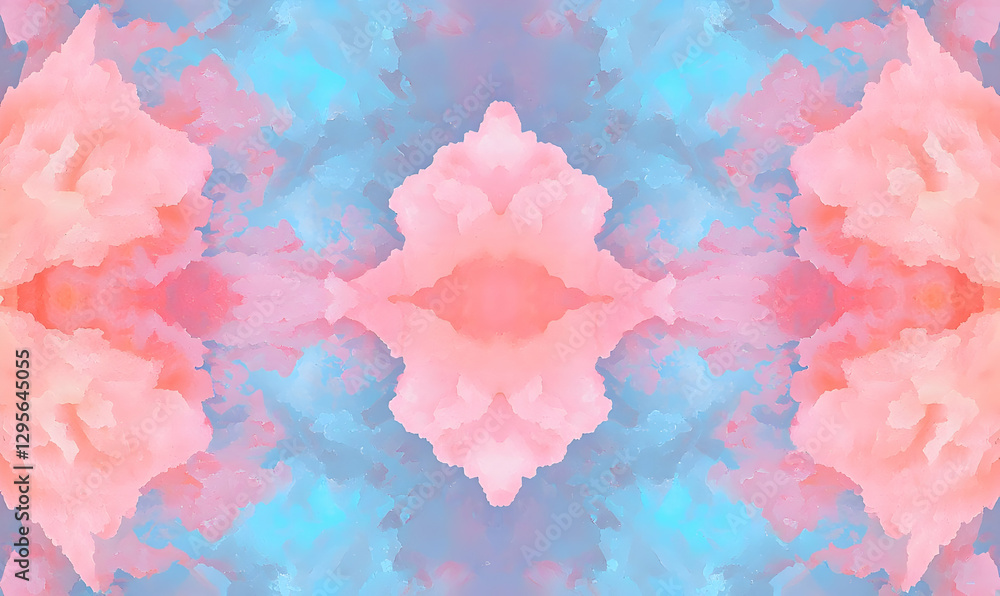 Fototapeta premium Soft Abstract Pink and Blue Watercolor Pattern Background Design