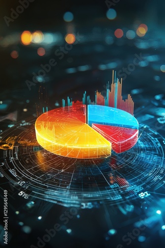 Colorful Pie Chart with Data Visualization Concepts