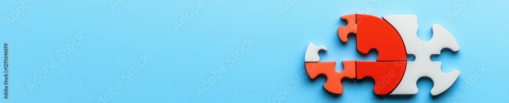 Colorful Puzzle Pieces on a Blue Background Colorful Puzzle Pieces on a Blue Background