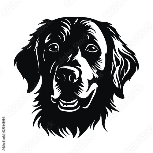 Minimal Golden Retriever Silhouette for T-Shirt or Sticker Design