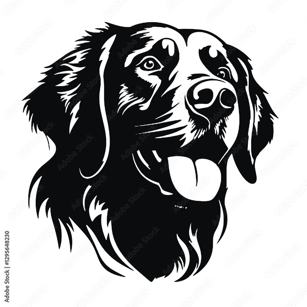 Obraz premium Minimal Golden Retriever Silhouette for T-Shirt or Sticker Design