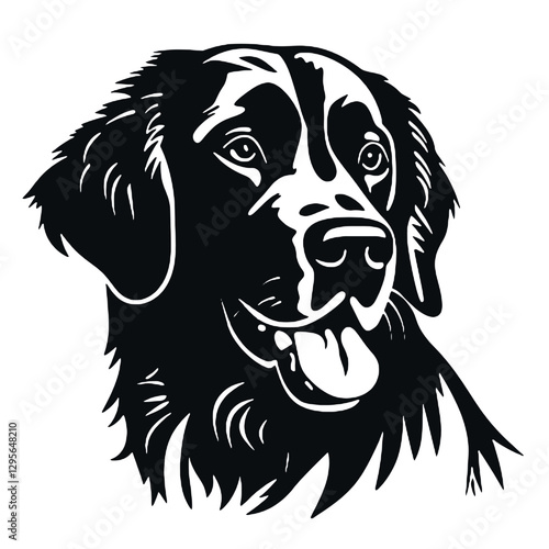Minimal Golden Retriever Silhouette for T-Shirt or Sticker Design