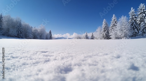 Wallpaper Mural Stunning winter landscape covered in fresh snow with evergreen trees under a bright clear blue sky : Generative AI Torontodigital.ca