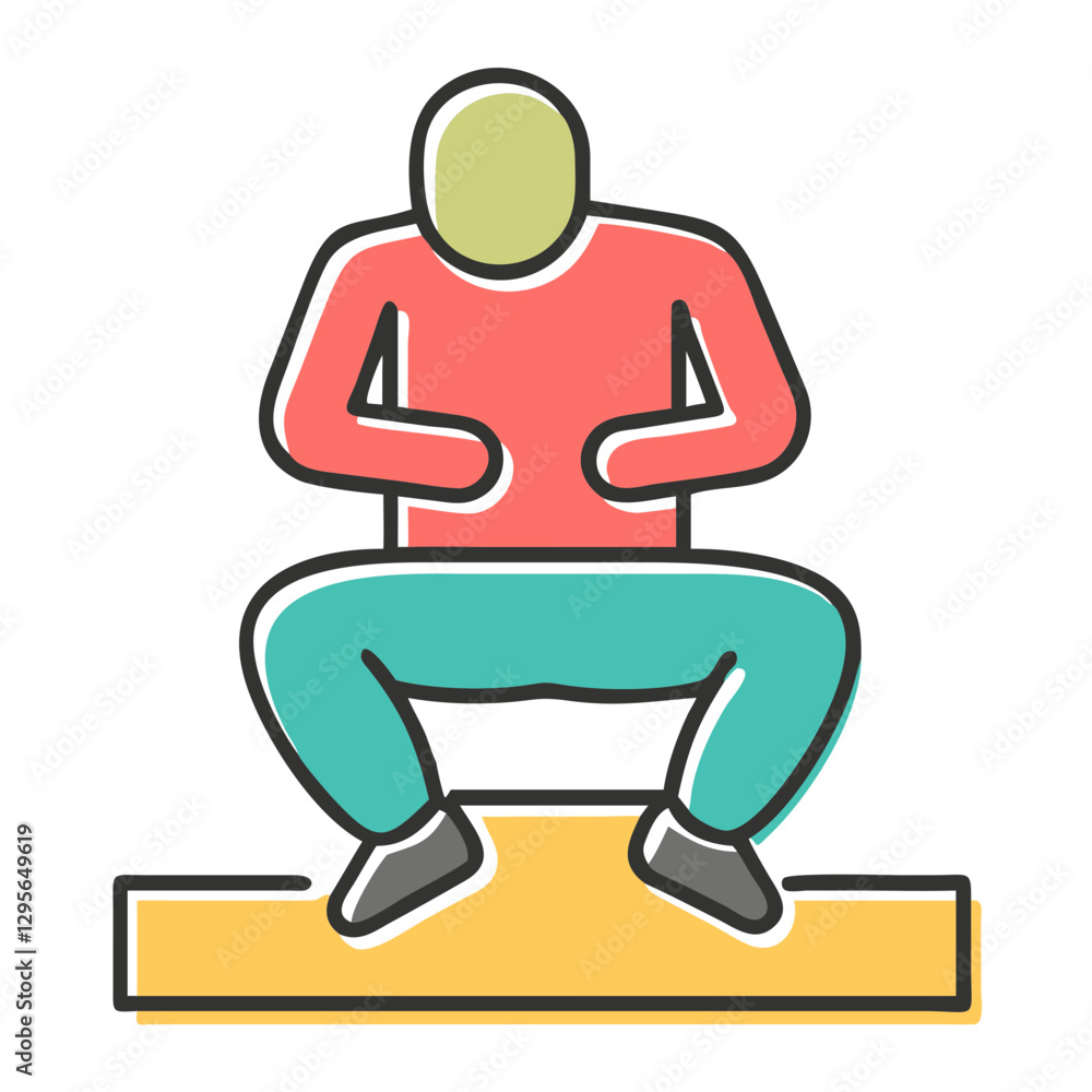 Jump Squat illustration of a person exercising on a minimalist background Jump Squat illustration of a person exercising on a minimalist background