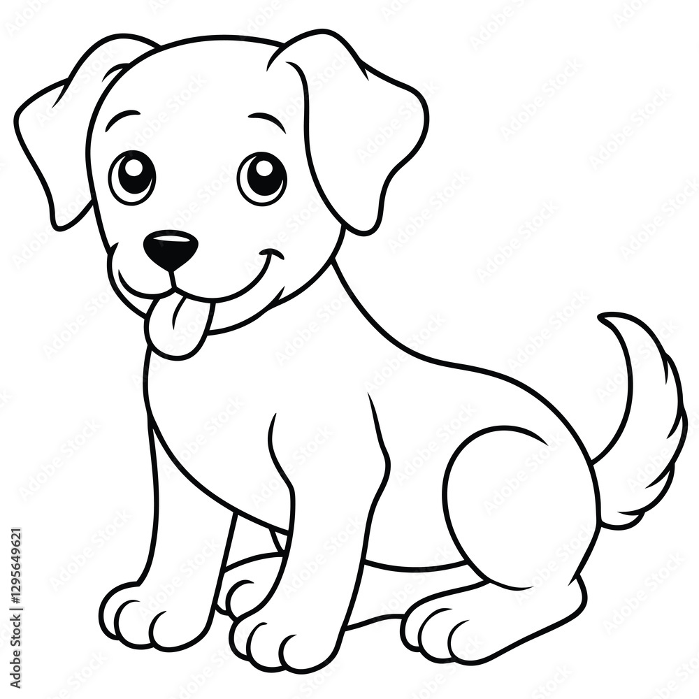 Fototapeta premium a cute dog outline vector