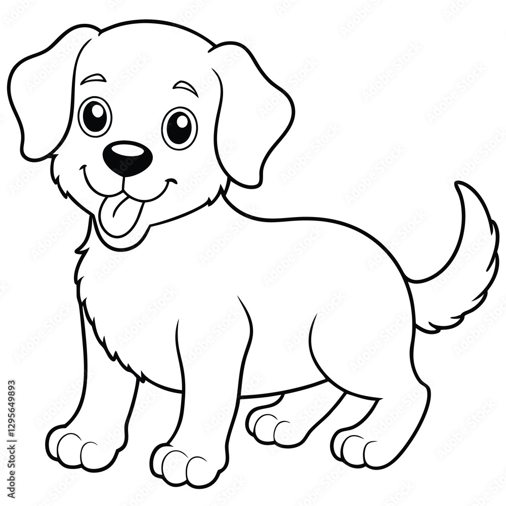 a cute dog outline vector a cute dog outline vector
