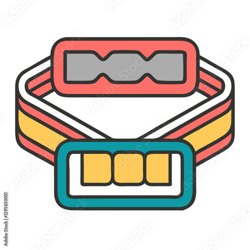 Resistance Band icon in colorful flat design