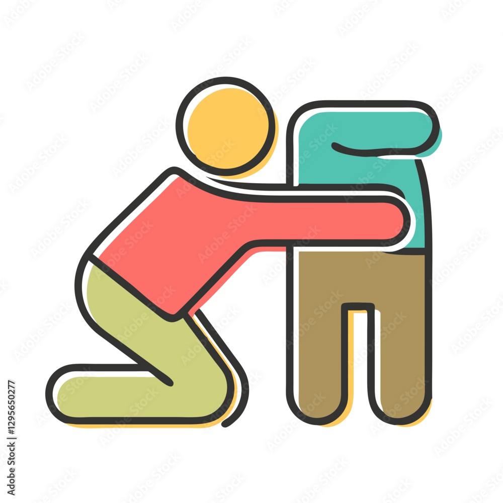 Stretching person performing an exercise on a white background Stretching person performing an exercise on a white background