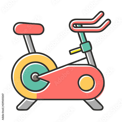 Spin Class bike illustration in vibrant colors