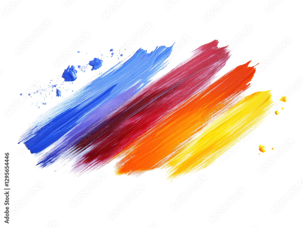 Vibrant brush strokes in various colors create an artistic display, showcasing hues of blue, red, orange, and yellow. Vibrant brush strokes in various colors create an artistic display, showcasing hues of blue, red, orange, and yellow.
