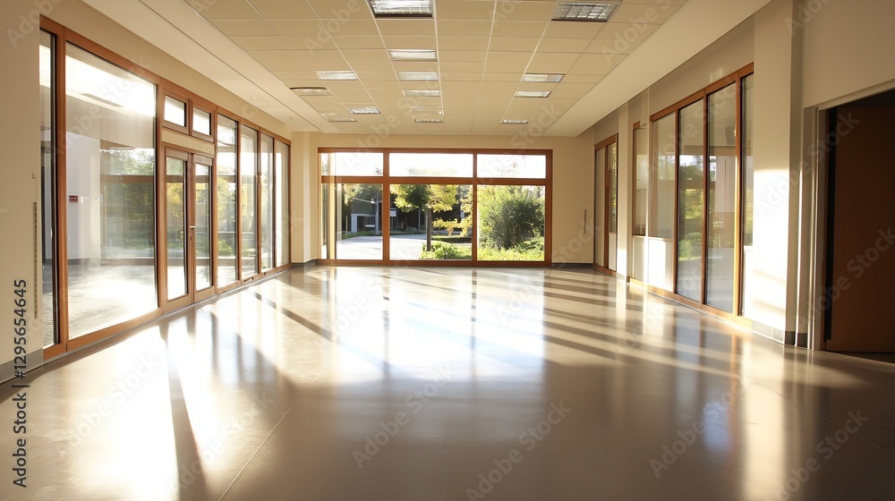 Obraz premium Bright and Spacious Modern Interior with Abundant Natural Light and Large Windows : Generative AI