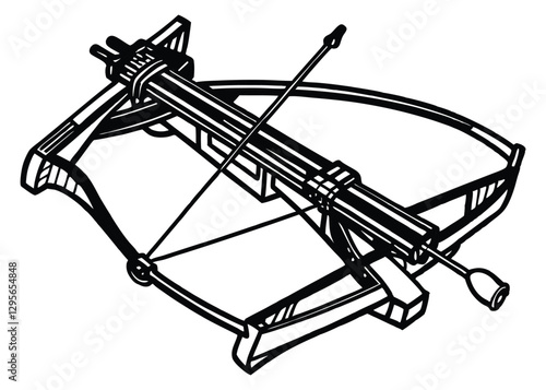 Silhouette of Crossbow isolated on a white background