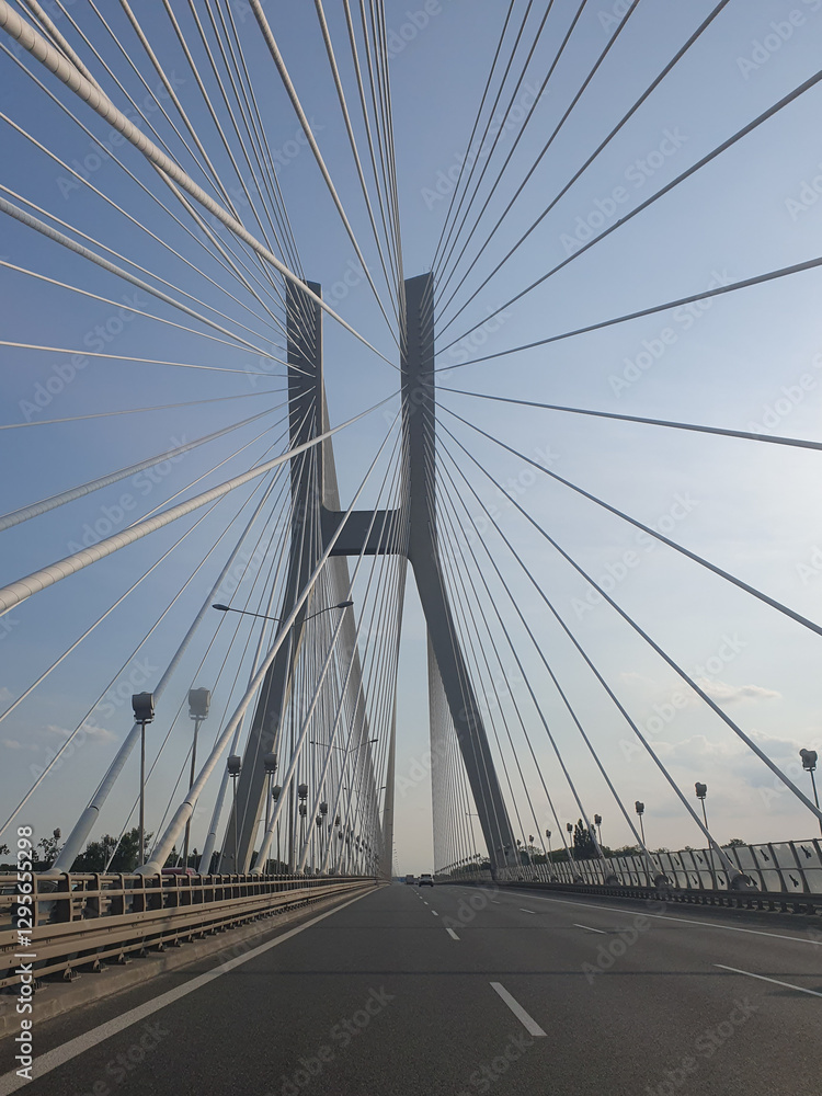 Cable-stayed bridge closeup Cable-stayed bridge closeup
