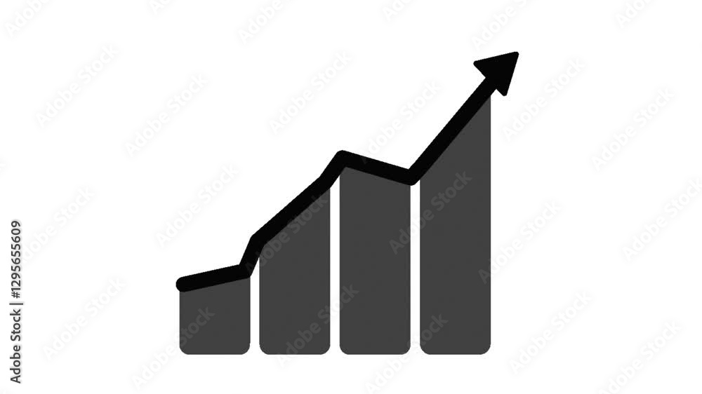 increasing bar chart arrow up 2d object animation.... Infographic growth 2D object animation. Increase sales in business ...
