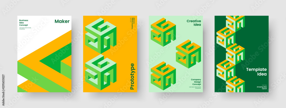 Fototapeta premium Isolated Report Layout. Geometric Book Cover Design. Creative Business Presentation Template. Banner. Brochure. Poster. Background. Flyer. Journal. Brand Identity. Notebook. Leaflet. Pamphlet