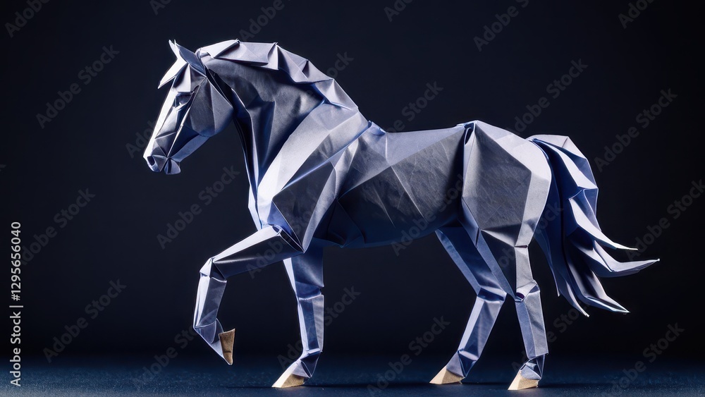 Obraz premium An elegant paper horse capturing the beauty of origami art