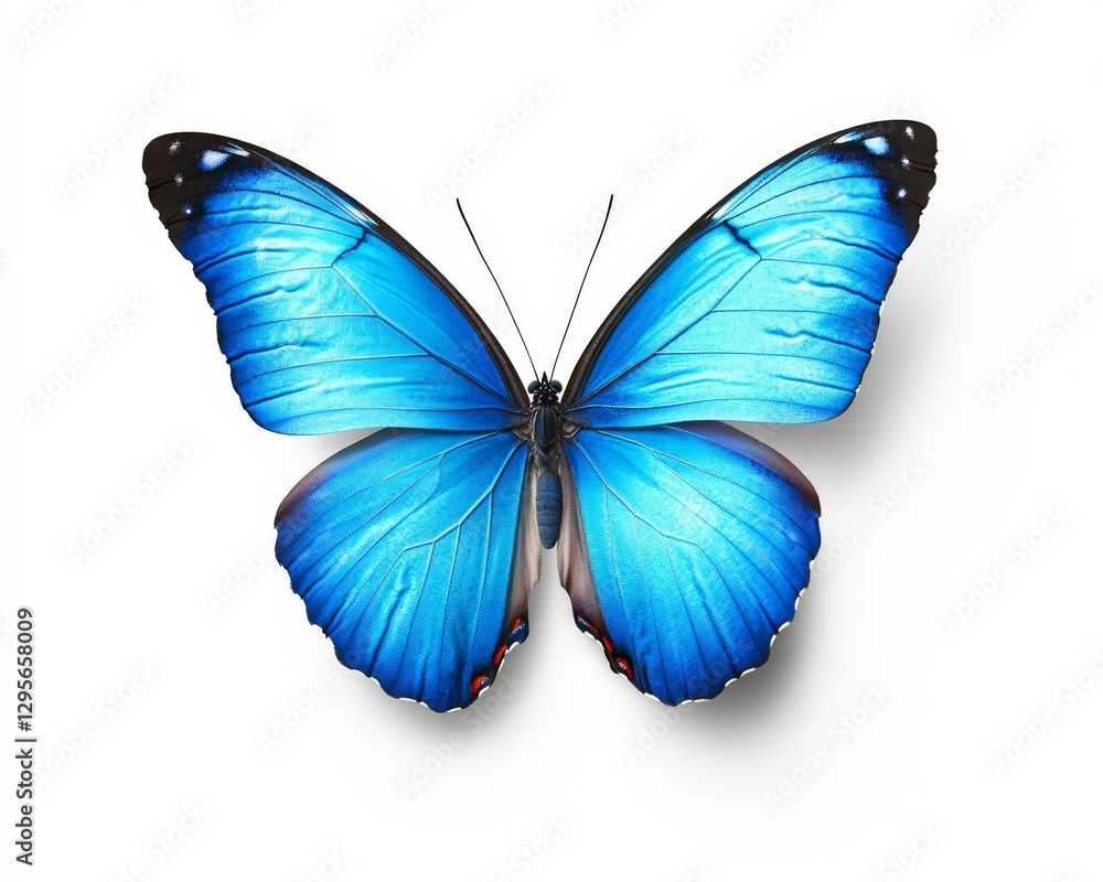 Isolated on a transparent background is a very beautiful butterfly with a blue and white color scheme and its wings fully spread Isolated on a transparent background is a very beautiful butterfly with a blue and white color scheme and its wings fully spread