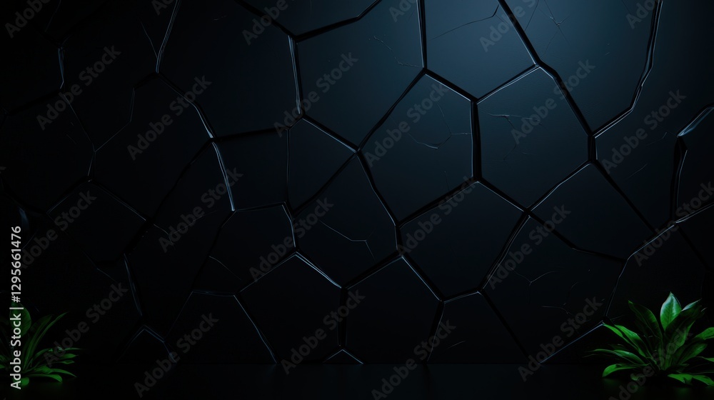 Dark wall and plants create an interesting minimalist background scene Dark wall and plants create an interesting minimalist background scene