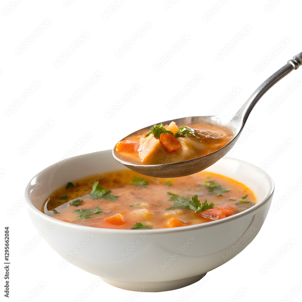 Steaming Spoonful of Hot Soup with Rising Vapor Effect. Perfect for: Winter, Comfort Food Promotions, Restaurant Menus Steaming Spoonful of Hot Soup with Rising Vapor Effect. Perfect for: Winter, Comfort Food Promotions, Restaurant Menus