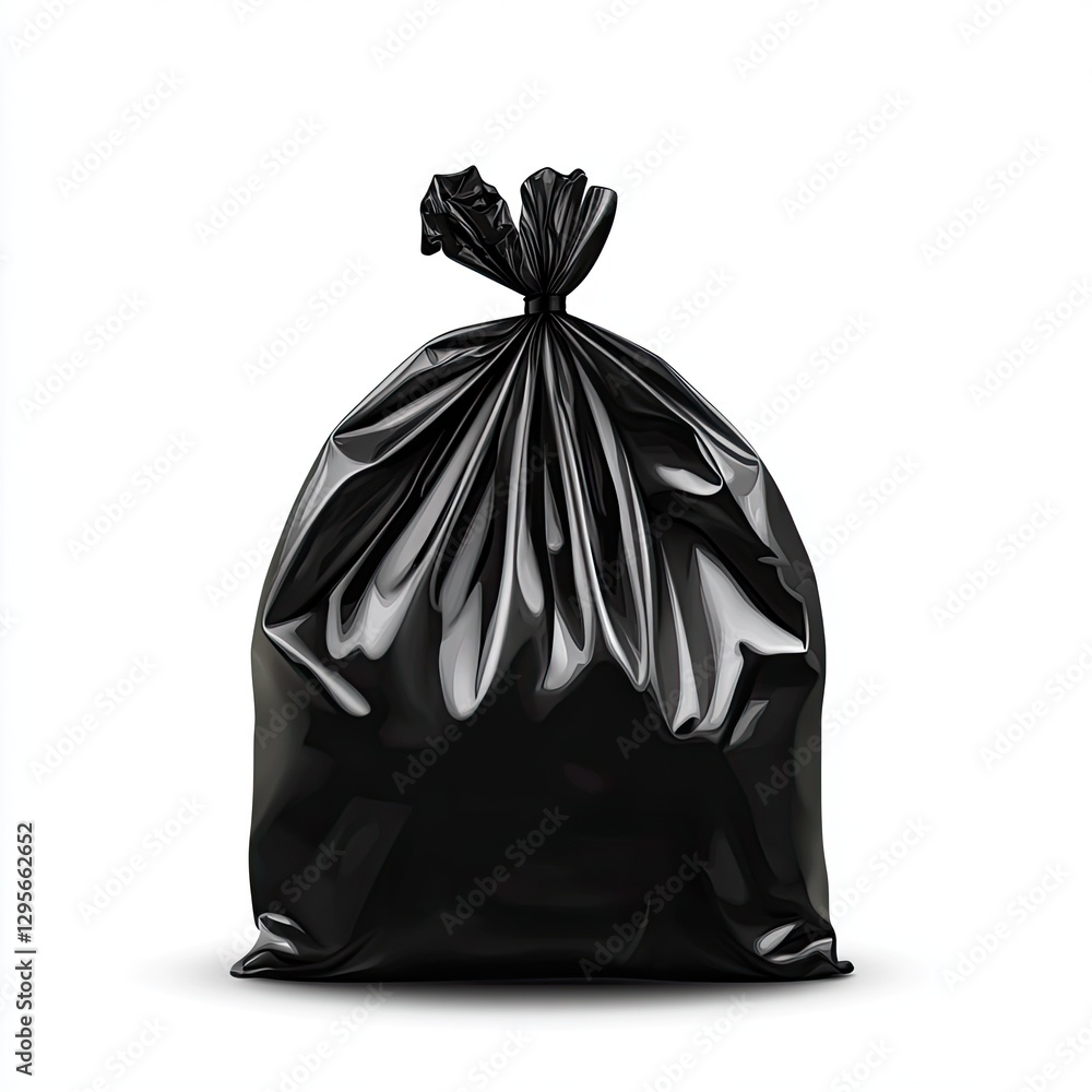 Black Garbage Bag Isolated on White Background Black Garbage Bag Isolated on White Background