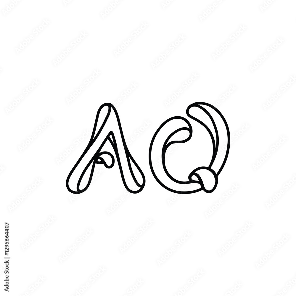 AQ monogram logo design letter text name symbol monochrome logotype alphabet character simple logo AQ monogram logo design letter text name symbol monochrome logotype alphabet character simple logo