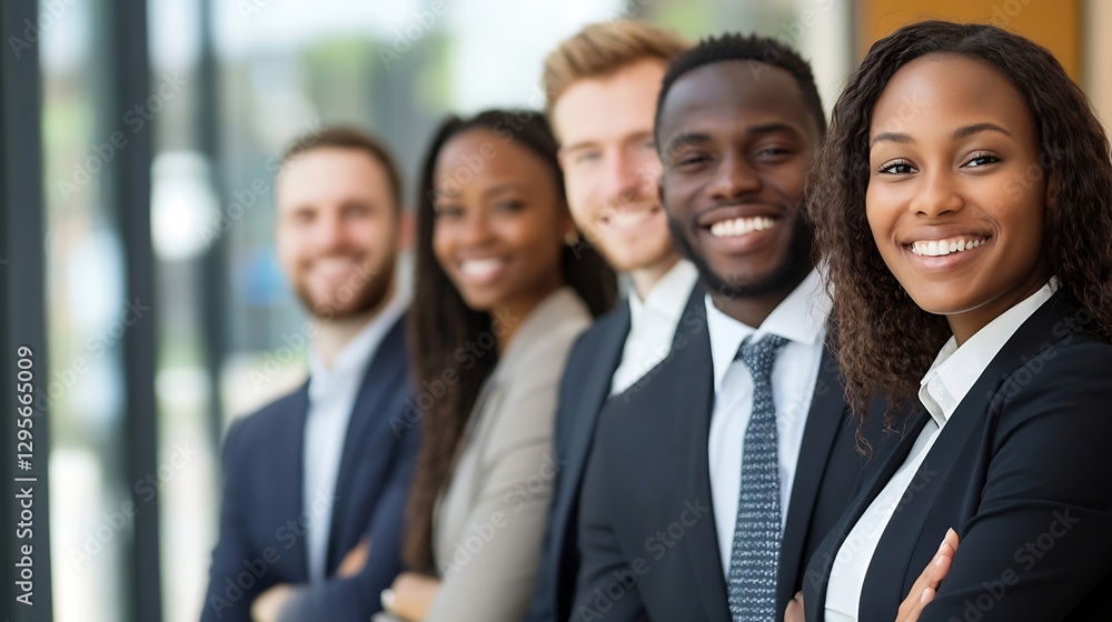 Diverse Professional Team Smiling and Posing Together in a Modern Office Environment : Generative AI Diverse Professional Team Smiling and Posing Together in a Modern Office Environment : Generative AI