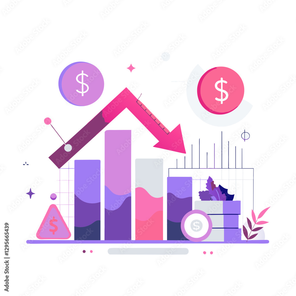 Declining Financial Performance Depicted in Graphic Design Declining Financial Performance Depicted in Graphic Design