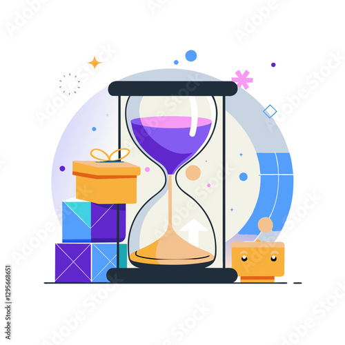 Hourglass timer illustrating time management and deadline pressure in a professional environment