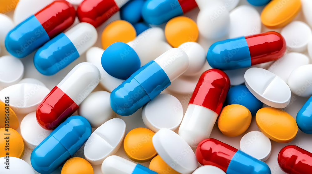 Colorful pills and capsules isolated on a white background Colorful pills and capsules isolated on a white background