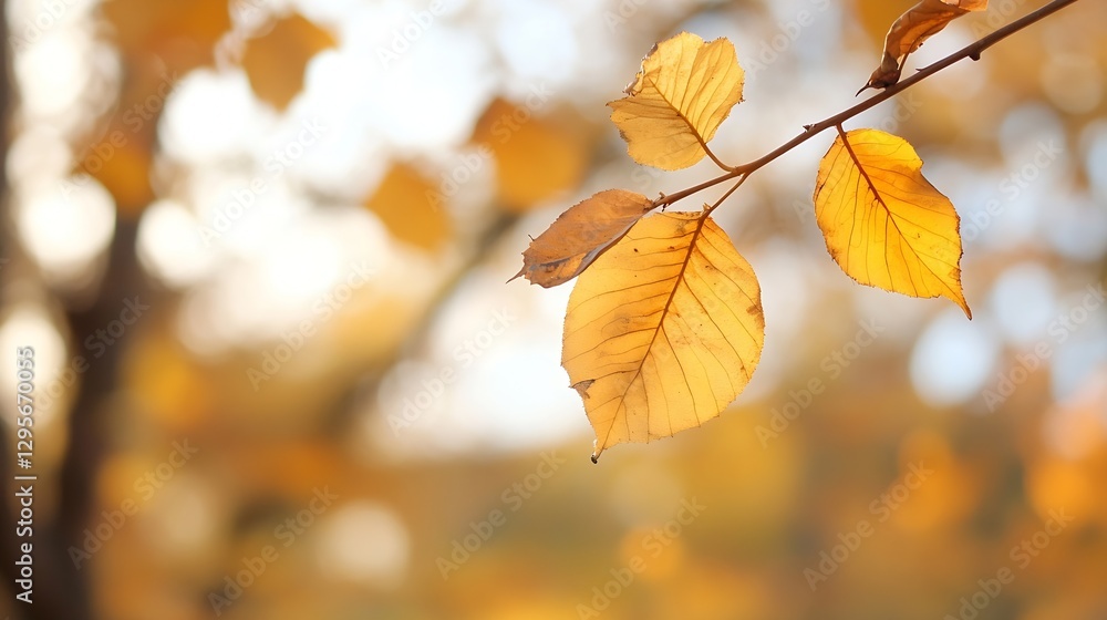 CloseUp of Autumn Leaves in Beautiful Warm Honey Color : Generative AI CloseUp of Autumn Leaves in Beautiful Warm Honey Color : Generative AI