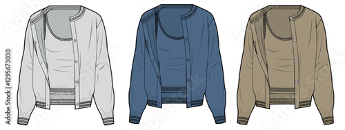 ai-cardigan tank set