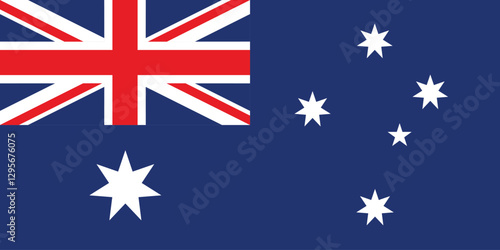 Australia flag. Flag of Australia. The official ratio. Flag icon. Standard color. Standard size. A rectangular flag. Computer illustration. Digital illustration. Vector illustration.