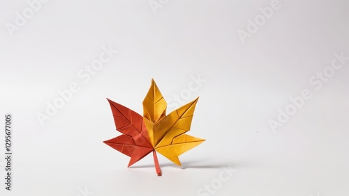  a vibrant origami leaf capturing the essence of autumn