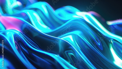 Wallpaper Mural Abstract green and blue light waves on a dark background. Abstract image of glowing blue line with dark background. Digital art and motion concept for wallpaper, banner, and print. Curve. AIG53. Torontodigital.ca