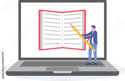 Social media illustration, business concept, web design

