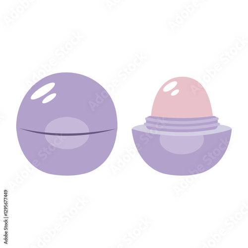 Chapstick. Lip balm. Makeup cosmetic product. Cartoon flat illustration.