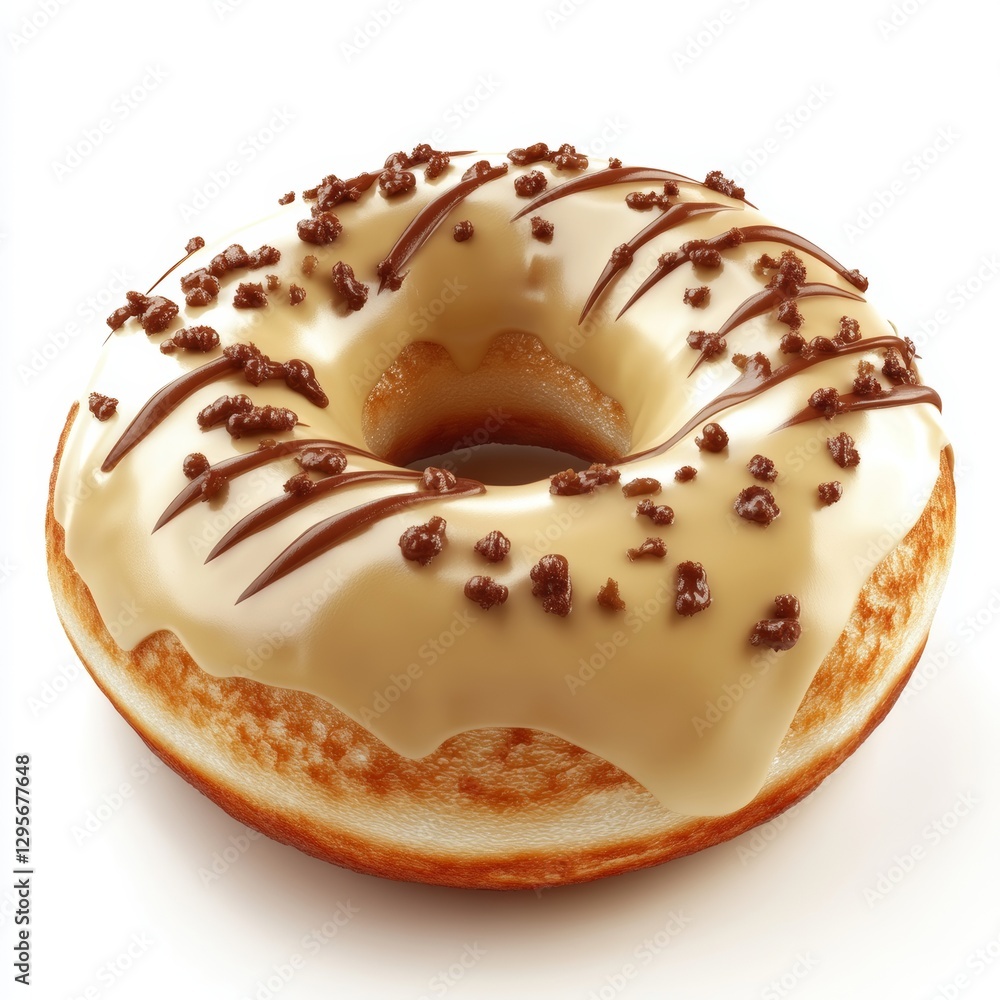 Fototapeta premium donut with cappucino flavored glaze topping. 