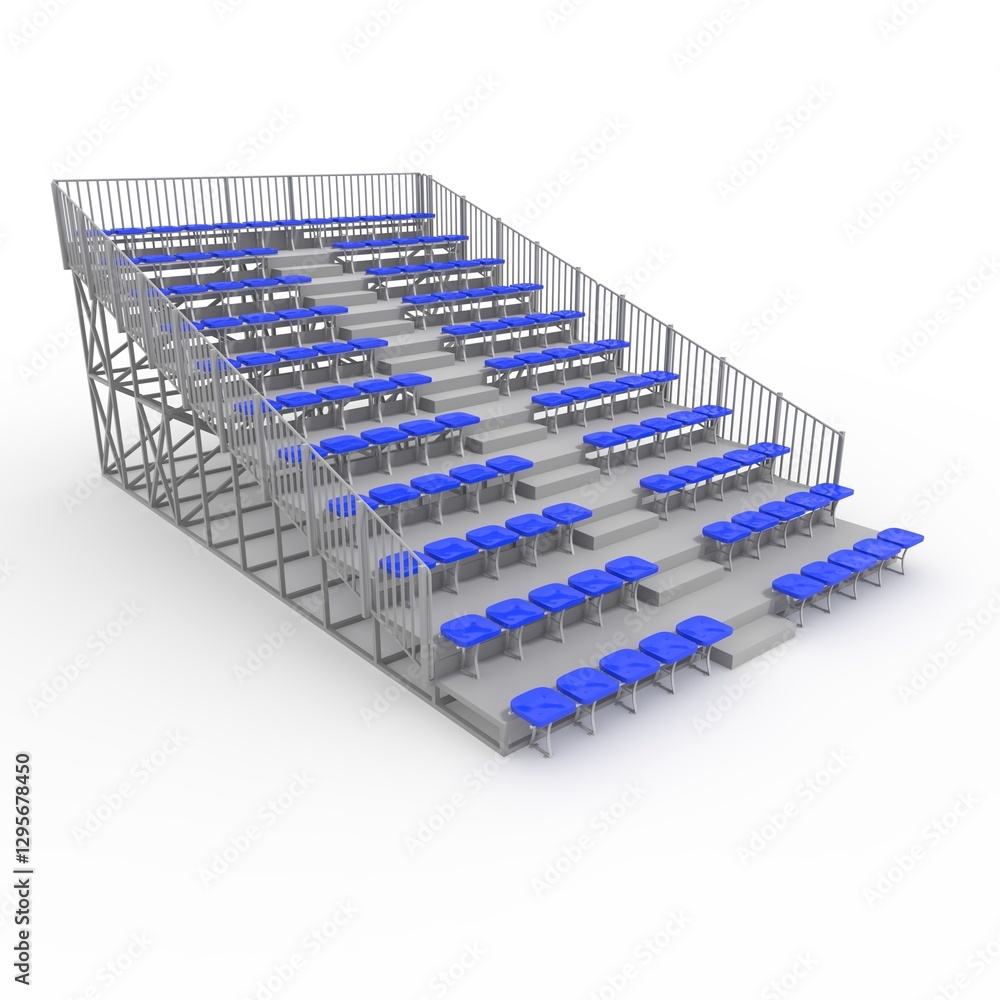 Fototapeta premium 3d render Bleachers design element. Furniture 