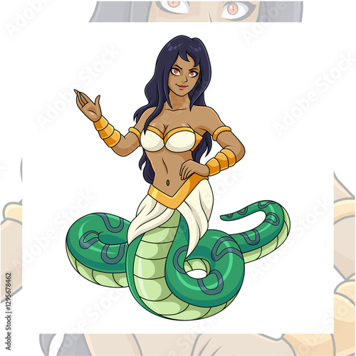 Echidna greek mythology cartoon mascot character design