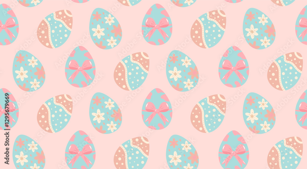 Easter eggs seamless pattern. Colorful pastel painting eggs background. Easter eggs seamless pattern. Colorful pastel painting eggs background.