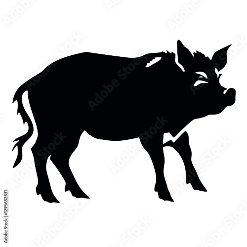 Wallpaper Mural Black Pig Silhouette for Sticker, Decal, or Craft Design Torontodigital.ca
