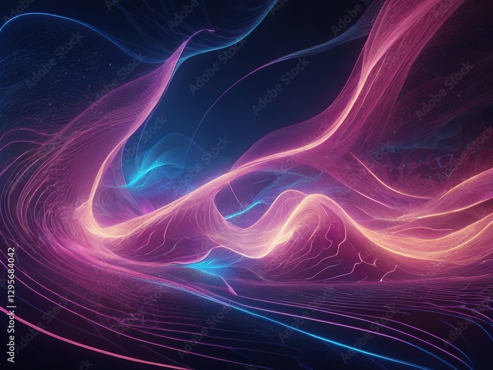 Obraz premium Neon Light Waves